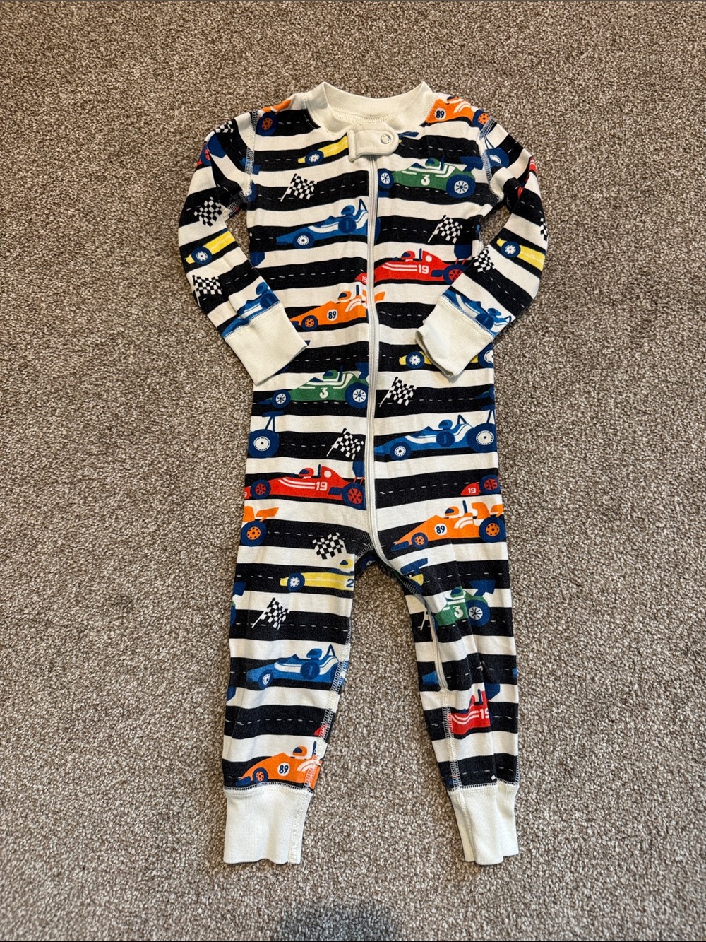 Hanna Andersson Race Car One-Piece Pajamas